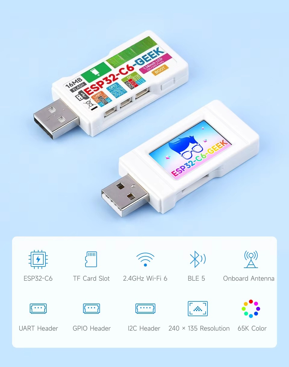 ESP32-C6 GEEK 개발 보드, 1.14인치 65 - Esp32 C6 리뷰 및 가격